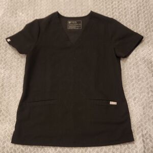 FIGS Classic Black V-Neck Scrub Top Size XS